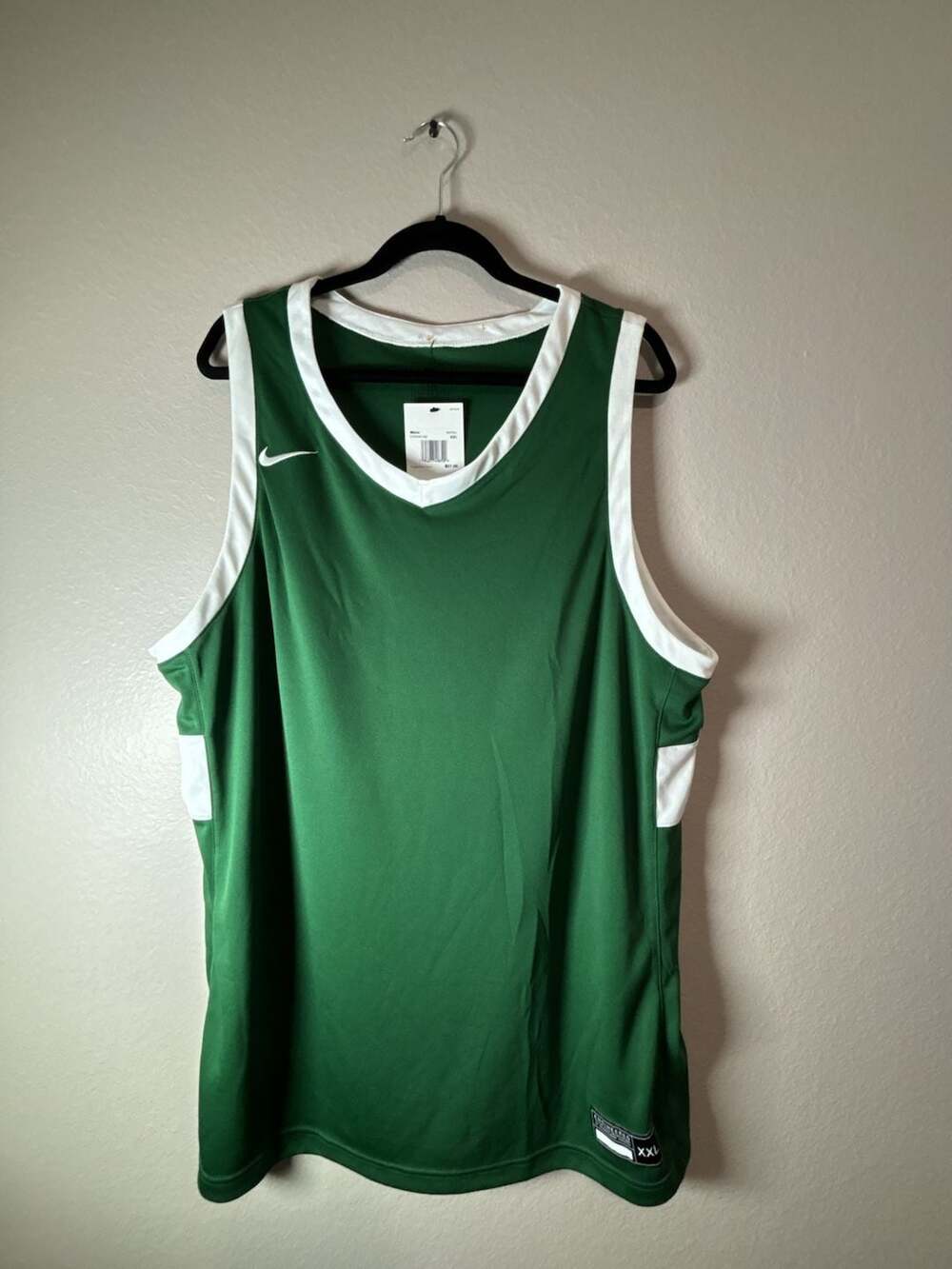 Nike Team Basketball Jersey Gorge Green and White